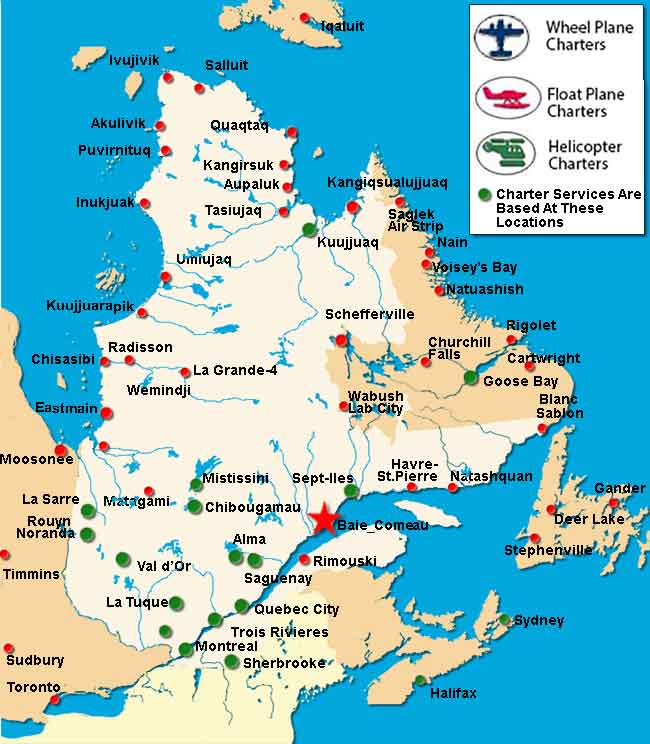 Baie Comeau Charter Flights